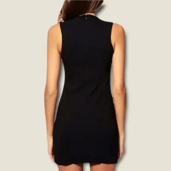 Asos Black Gold Sequin Mesh CutOut Mini Dress - Picture 4 of 8